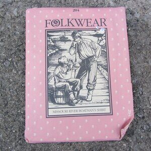 folkwear 204 missouri river boatman's shirt sewing pattern vintage 1982 (CL343)